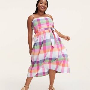Kate Spade x Target Multicolor Plaid Midi Dress, Size Medium